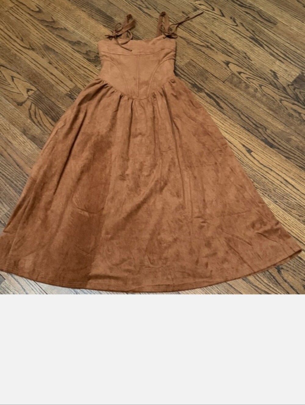 Moon River brown bustier corset faux suede midi dress XS - Picture 5 of 5